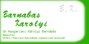 barnabas karolyi business card